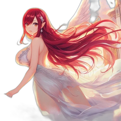 dress, crown, fantasy art, anime transparent PNG cut-out