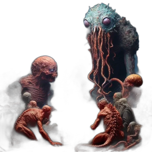 creature, concept art, fantasy art, 3d render transparent PNG cut-out
