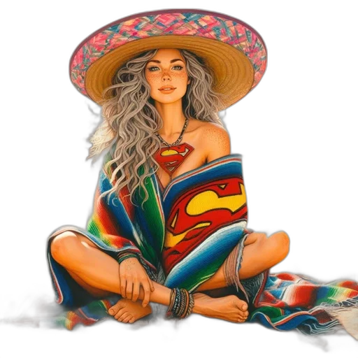 hat, dress, jewelry, comic book art transparent PNG cut-out