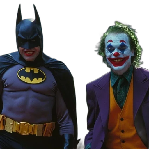 comic book art, concept art, batman, joker transparent PNG cut-out