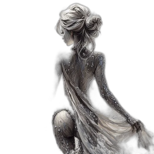 dress, mask, jewelry, hair transparent PNG cut-out