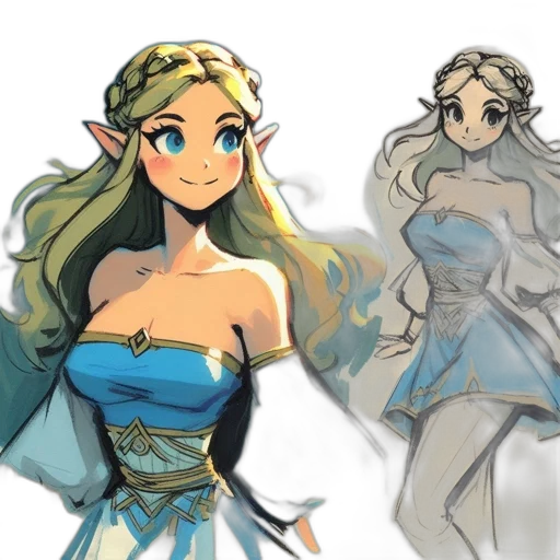 dress, crown, concept art, fantasy art transparent PNG cut-out