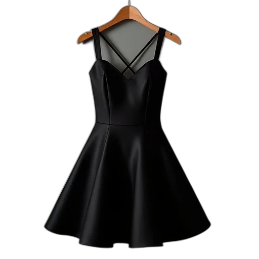 dress, 3d render, dark, black transparent PNG cut-out