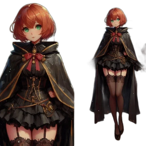 jacket, dress, staff, concept art transparent PNG cut-out