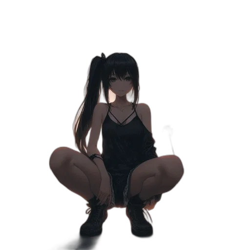 dress, mask, hair, creature transparent PNG cut-out