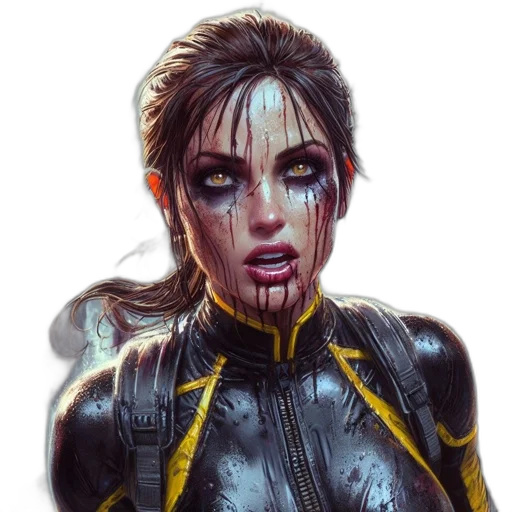 face, comic book art, concept art, cyberpunk transparent PNG cut-out