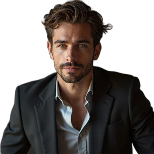 jacket, face, staff, hair transparent PNG cut-out