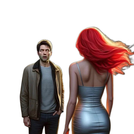 jacket, dress, hair, face transparent PNG cut-out