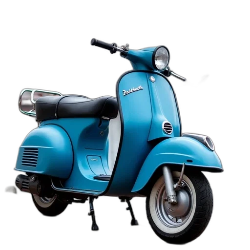 photorealistic, 3d render, blue, moped transparent PNG cut-out