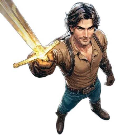 sword, staff, weapon, comic book art transparent PNG cut-out