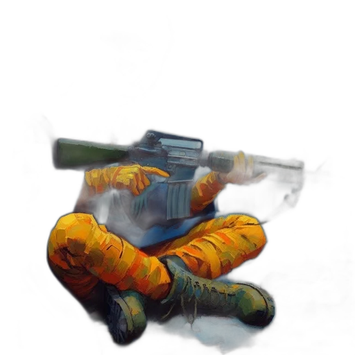 weapon, robot, jacket, staff transparent PNG cut-out
