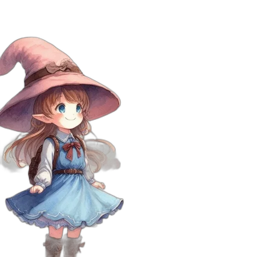 hat, staff, dress, umbrella transparent PNG cut-out