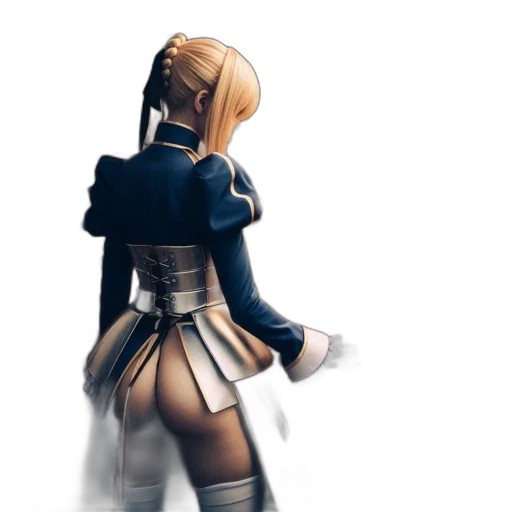 jacket, dress, staff, weapon transparent PNG cut-out