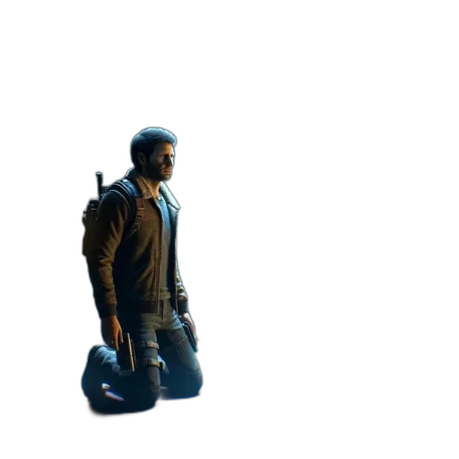 jacket, weapon, robot, staff transparent PNG cut-out