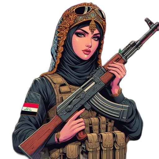 weapon, jacket, face, staff transparent PNG cut-out
