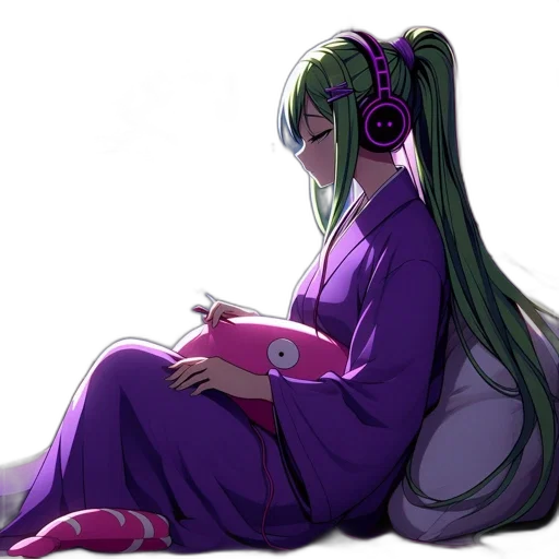 staff, vaporwave, anime, concept art transparent PNG cut-out