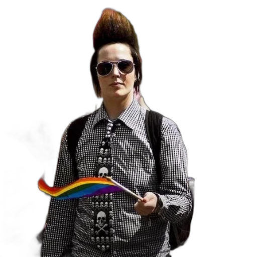 jacket, staff, hair, umbrella transparent PNG cut-out