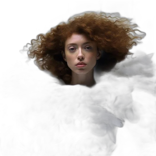 hair, face, crown, photorealistic transparent PNG cut-out
