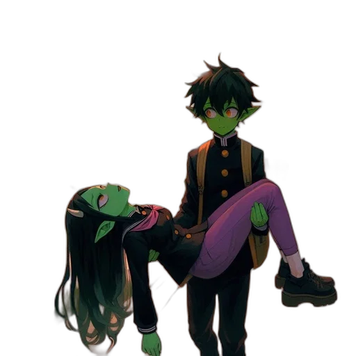 jacket, staff, creature, mask transparent PNG cut-out