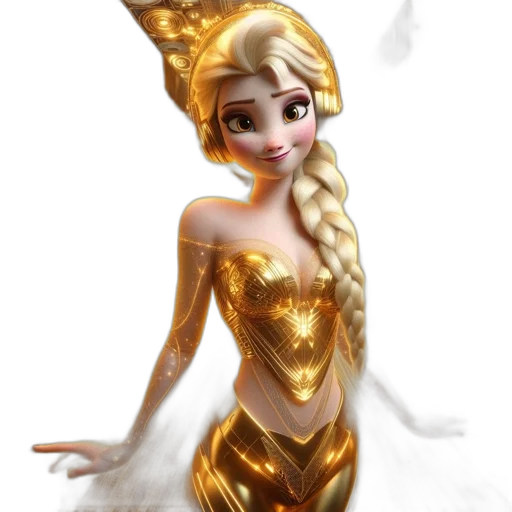 dress, jewelry, fantasy art, 3d render transparent PNG cut-out