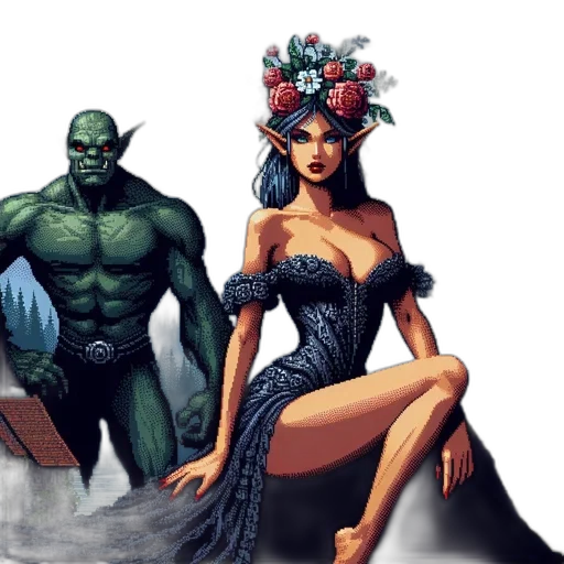 comic book art, concept art, fantasy art, pixel art transparent PNG cut-out
