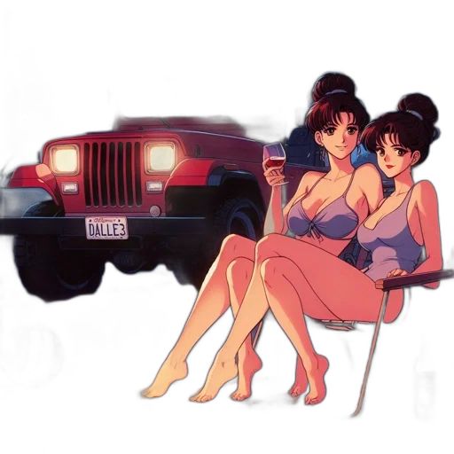 car, vaporwave, concept art, pixel art transparent PNG cut-out