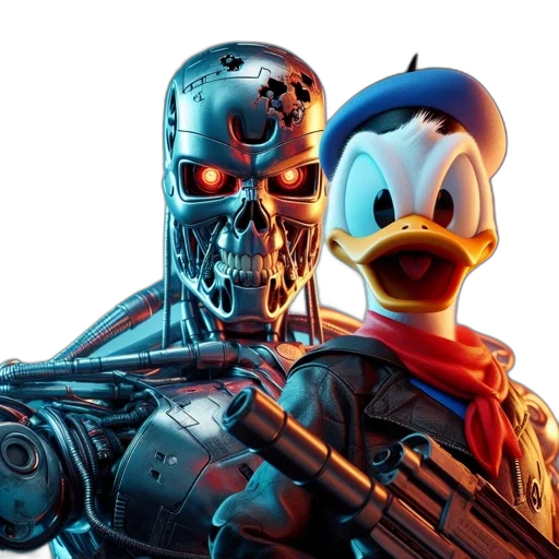 robot, weapon, mask, cyberpunk transparent PNG cut-out