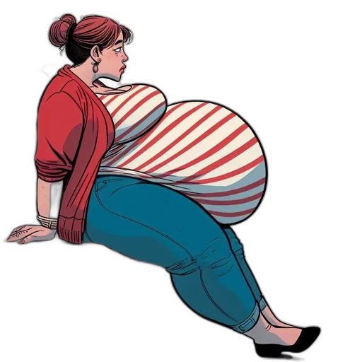 concept art, comic book art, pregnant, woman transparent PNG cut-out