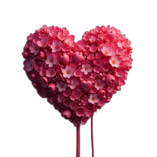 flower, photorealistic, 3d render, red transparent PNG cut-out