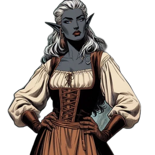 dress, comic book art, concept art, fantasy art transparent PNG cut-out