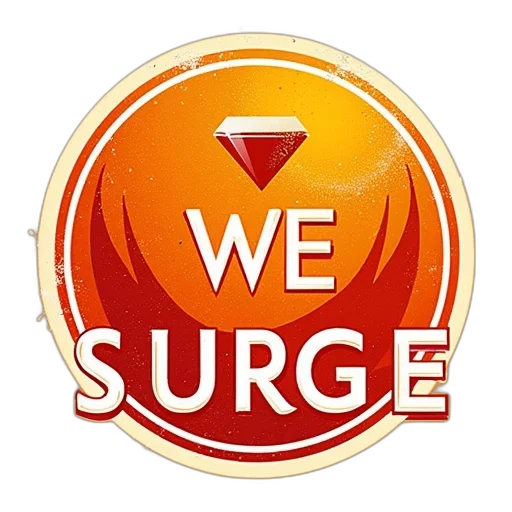 logo, red, orange, surge transparent PNG cut-out