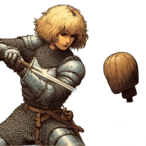 sword, weapon, hair, concept art transparent PNG cut-out
