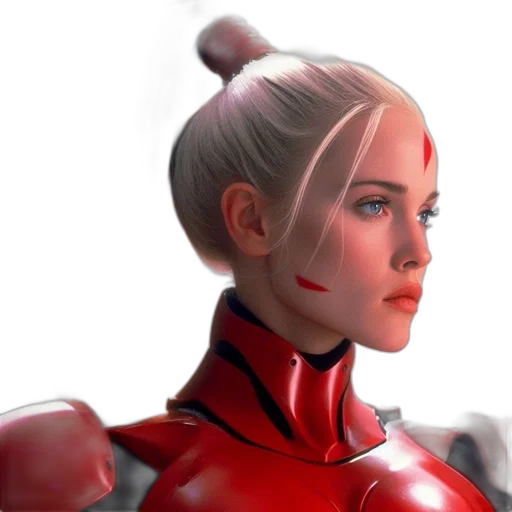 robot, face, concept art, 3d render transparent PNG cut-out