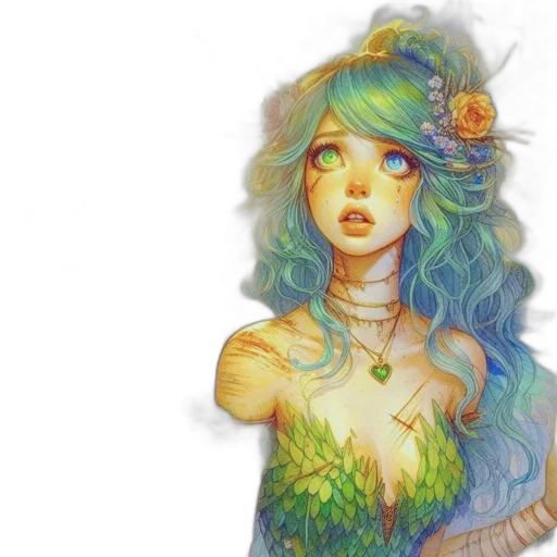 dress, crown, jewelry, fantasy art transparent PNG cut-out