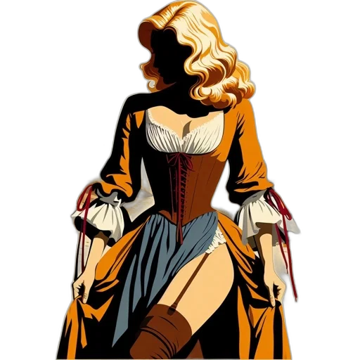 dress, comic book art, concept art, cartoon transparent PNG cut-out