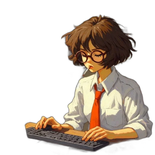 staff, hair, robot, face transparent PNG cut-out