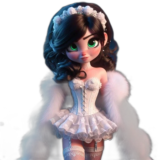 dress, fantasy art, concept art, 3d render transparent PNG cut-out