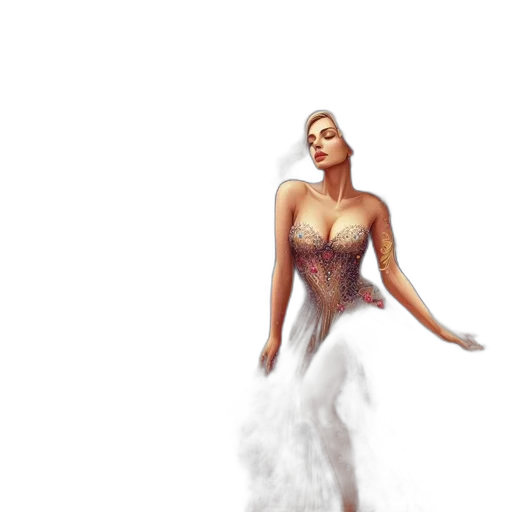 dress, 3d render, concept art, fantasy art transparent PNG cut-out