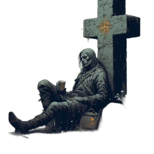 sword, weapon, jacket, mask transparent PNG cut-out