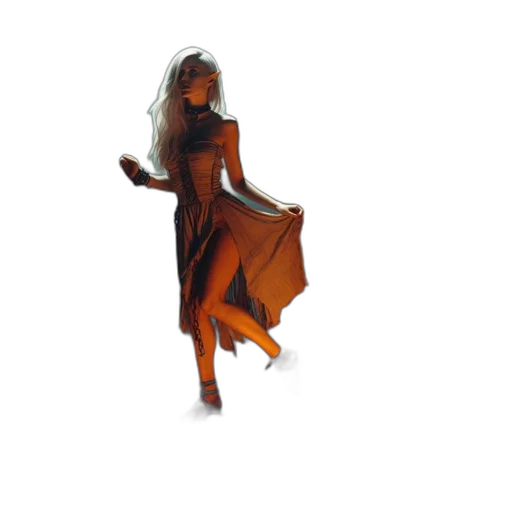 dress, umbrella, hair, shoes transparent PNG cut-out