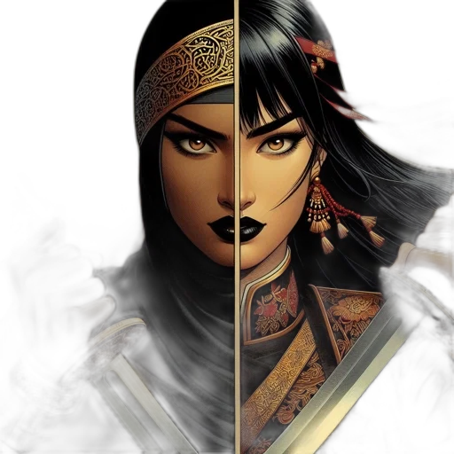 fantasy art, comic book art, concept art, photorealistic transparent PNG cut-out