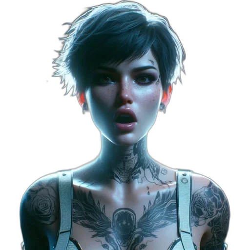 face, robot, cyberpunk, concept art transparent PNG cut-out