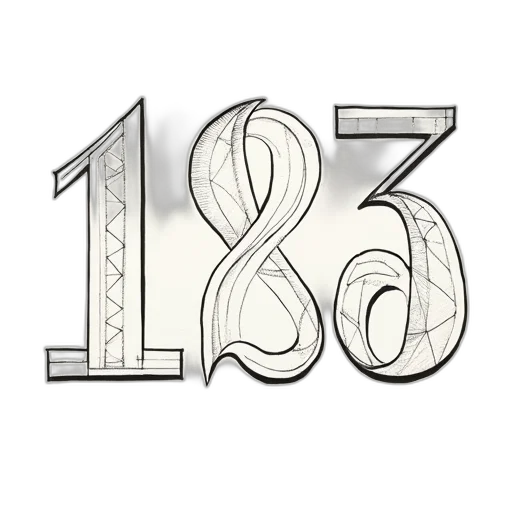 3d render, photorealistic, tracing, numbers transparent PNG cut-out