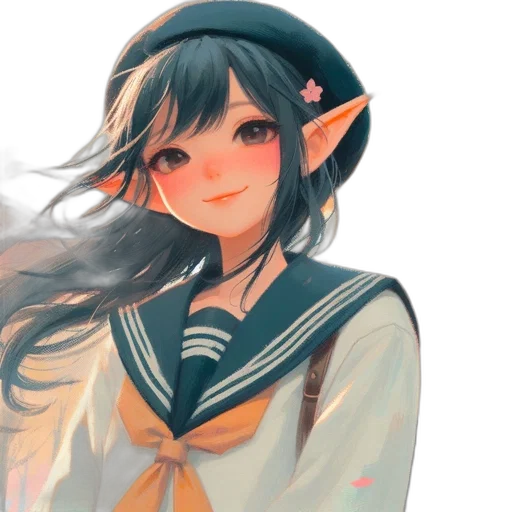 face, dress, staff, hat transparent PNG cut-out