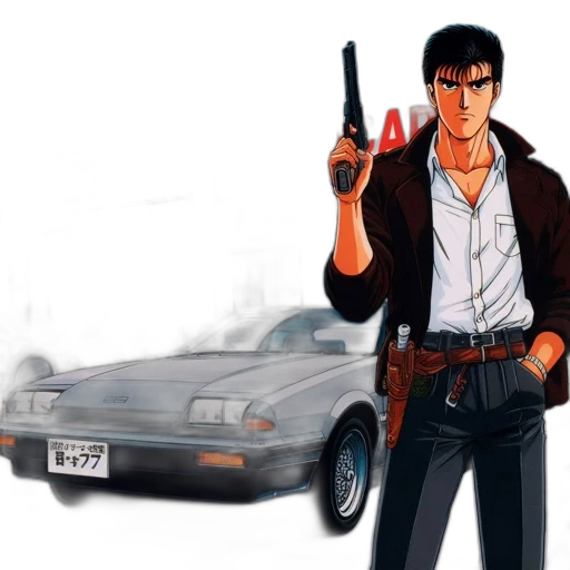 car, jacket, weapon, concept art transparent PNG cut-out