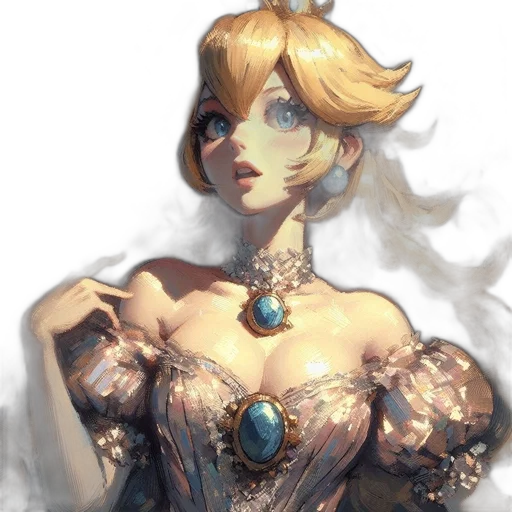 dress, crown, jewelry, staff transparent PNG cut-out