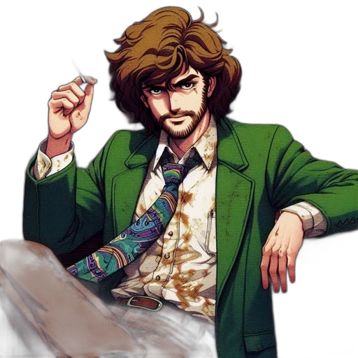 jacket, concept art, comic book art, pixel art transparent PNG cut-out
