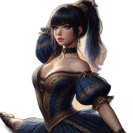 dress, staff, fantasy art, concept art transparent PNG cut-out
