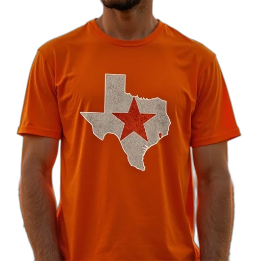 texas, shirt, orange transparent PNG cut-out