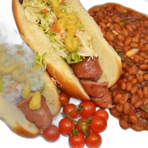food, photorealistic, plate, featuring transparent PNG cut-out